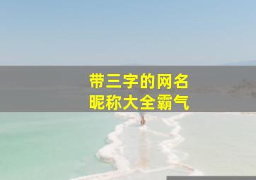 带三字的网名昵称大全霸气