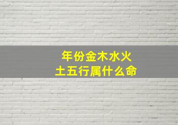 年份金木水火土五行属什么命