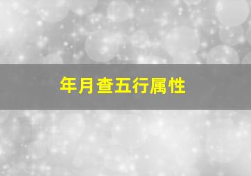 年月查五行属性