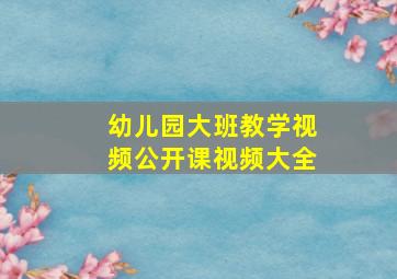 幼儿园大班教学视频公开课视频大全