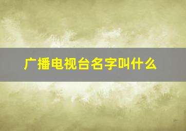 广播电视台名字叫什么