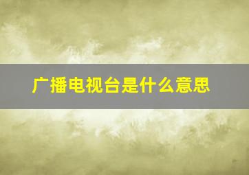 广播电视台是什么意思