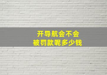 开导航会不会被罚款呢多少钱