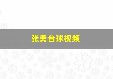 张勇台球视频