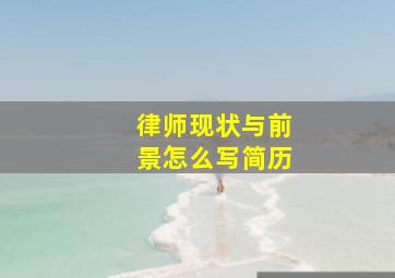 律师现状与前景怎么写简历