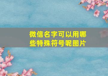 微信名字可以用哪些特殊符号呢图片