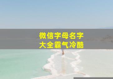 微信字母名字大全霸气冷酷