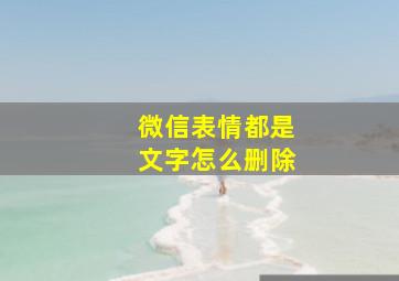 微信表情都是文字怎么删除