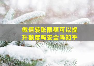 微信转账限额可以提升额度吗安全吗知乎