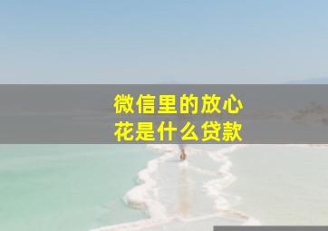 微信里的放心花是什么贷款