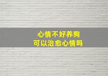 心情不好养狗可以治愈心情吗