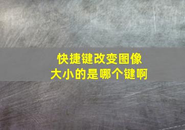 快捷键改变图像大小的是哪个键啊