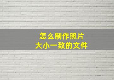 怎么制作照片大小一致的文件