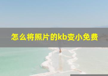 怎么将照片的kb变小免费