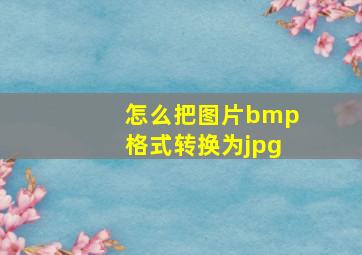 怎么把图片bmp格式转换为jpg