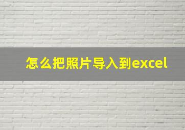 怎么把照片导入到excel