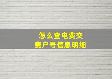 怎么查电费交费户号信息明细