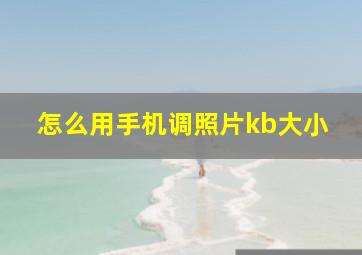 怎么用手机调照片kb大小