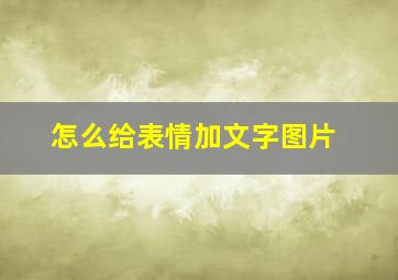 怎么给表情加文字图片