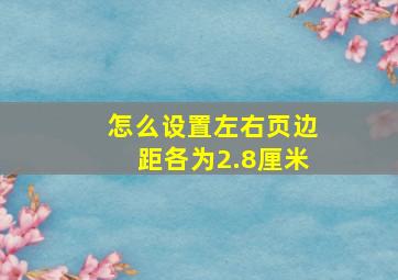 怎么设置左右页边距各为2.8厘米