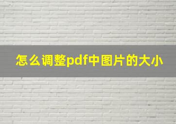 怎么调整pdf中图片的大小