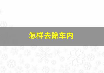 怎样去除车内