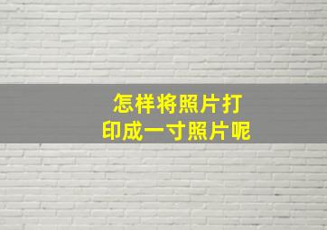 怎样将照片打印成一寸照片呢