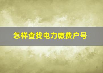 怎样查找电力缴费户号