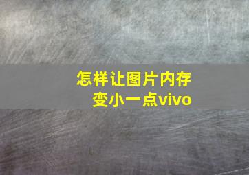 怎样让图片内存变小一点vivo