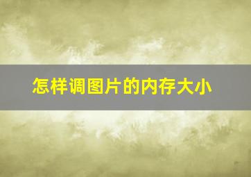 怎样调图片的内存大小