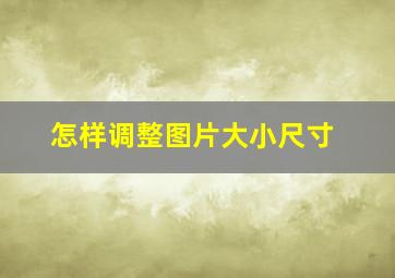 怎样调整图片大小尺寸