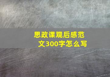 思政课观后感范文300字怎么写