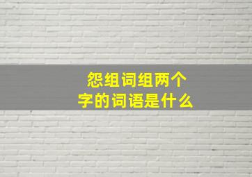 怨组词组两个字的词语是什么