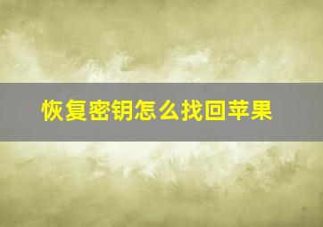 恢复密钥怎么找回苹果