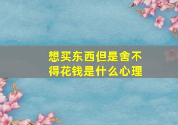 想买东西但是舍不得花钱是什么心理