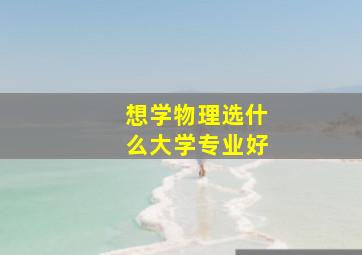 想学物理选什么大学专业好