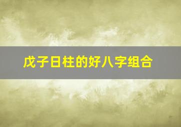 戊子日柱的好八字组合