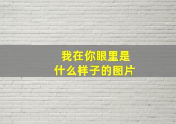 我在你眼里是什么样子的图片