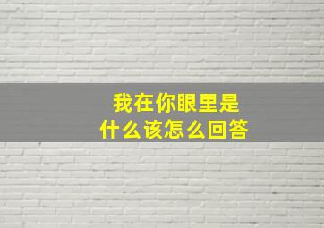 我在你眼里是什么该怎么回答