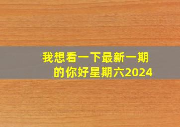 我想看一下最新一期的你好星期六2024