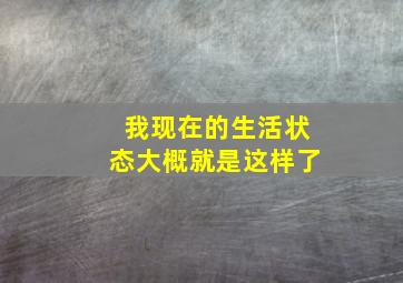 我现在的生活状态大概就是这样了