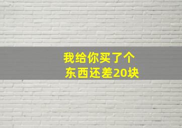 我给你买了个东西还差20块