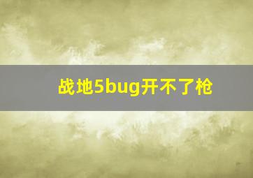 战地5bug开不了枪