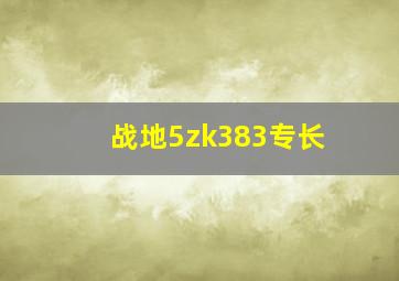 战地5zk383专长