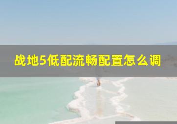 战地5低配流畅配置怎么调