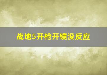 战地5开枪开镜没反应