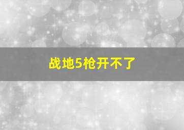 战地5枪开不了