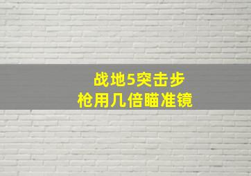 战地5突击步枪用几倍瞄准镜