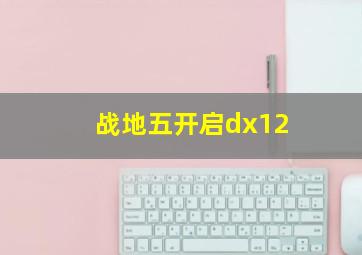 战地五开启dx12