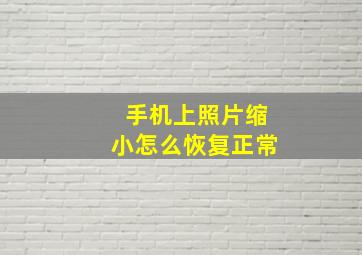 手机上照片缩小怎么恢复正常